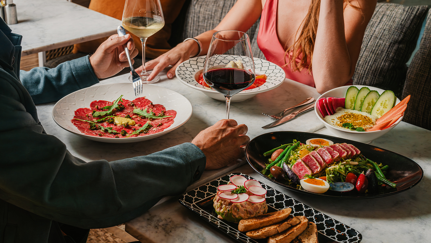 Couple dining at Social Club