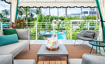 Interior of Ivy Cabana at Kimpton Surfcomber Hotel